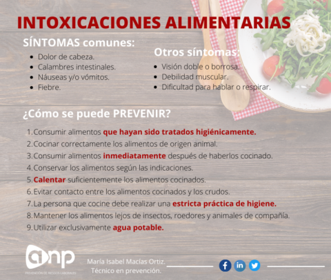 Síntomas y causas de la intoxicación alimentaria Grupo ANP